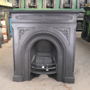Arched Edwardian Cast Iron Combination Fire