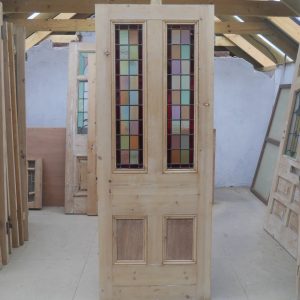 Reclaimed 4 Panel Stained Glass Door