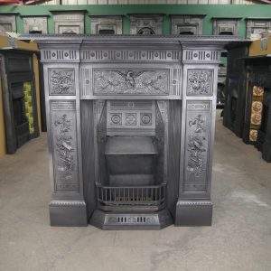Large Reclaimed Cast Iron Combination Fireplace