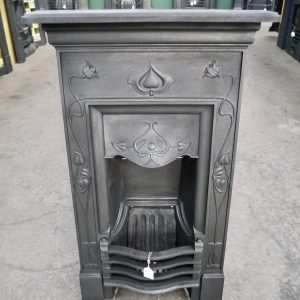 Small Antique Art Nouveau Combination Fireplace