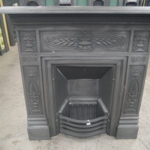 Large Decorative Cast Iron Combination Fireplace
