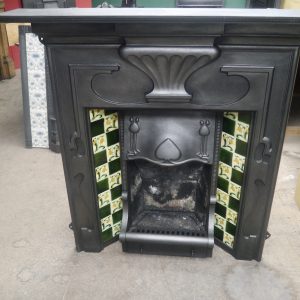 Stunning Antique Tiled Combination Fireplace