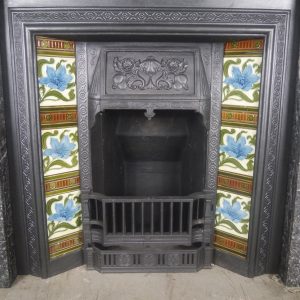Antique Victorian Cast Iron Tiled Combination