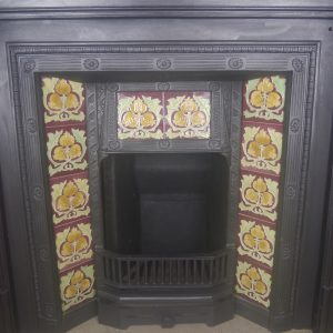 Antique Victorian Cast Iron Tiled Insert