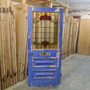 Old External Door With Stained Glass