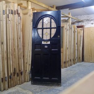 External 1930's Front Door With Round Top Panel