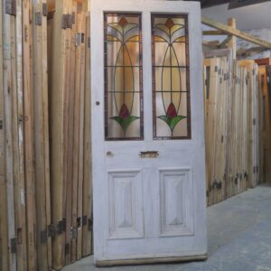 Antique Victorian Stained Glass Front Door