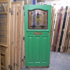 Edwardian Front Door With Stained Glass