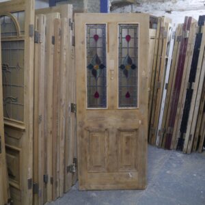 Old Victorian Front Door With 2 Glazed Panels