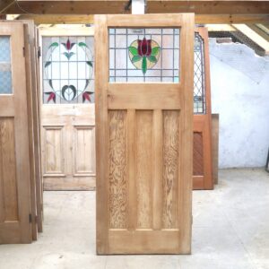 Old 1930's Internal Door With Stained Glass