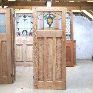 Reclaimed 1930's Internal Door With Stained Glass