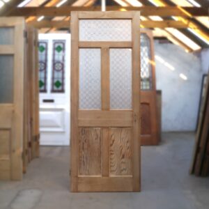 Edwardian Reclaimed 3 Panel Door With Etched Glass