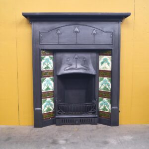 Original Art Nouveau Cast Iron Tiled Combination