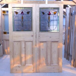 Stained Glass Reclaimed Double Doors